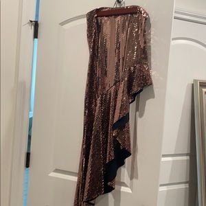 Bronze hi low mermaid skirt